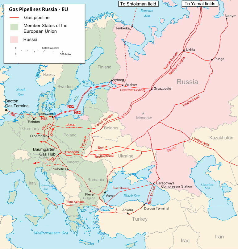 Evropské energovody směrem východ